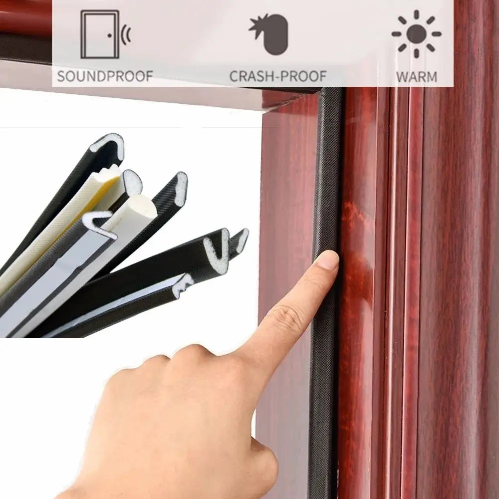 5M PU Foam Door Seal Strip Weather Stripping Draught Excluder Door Seal Strip Nixie