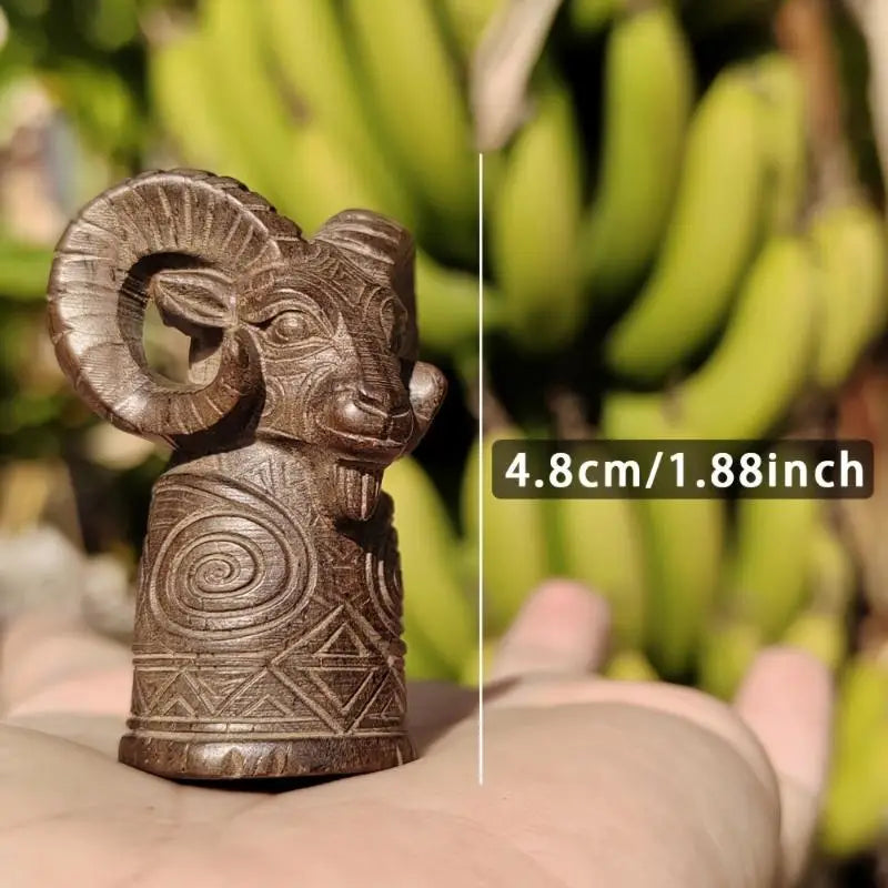 Hand-Carved Wooden Sheep Totem Figurine – Home Décor Gift Wood Figurine Nixie