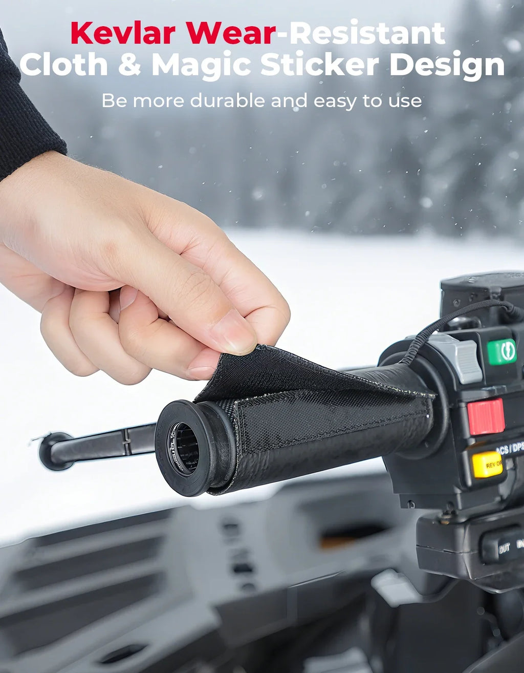 12V Motorcycle Heated Grip Pads – 5-Level Waterproof Warmer Heated Grip Pads Nixie