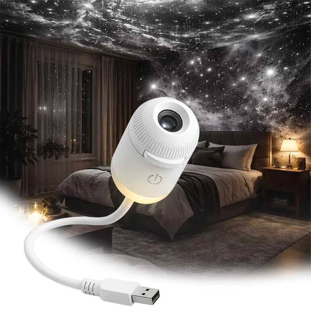 Galaxy Star Projector – USB, 360° Rotation & Touch Control