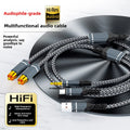 Nixie 1-to-2 Dual RCA Audio Cable – AUX & USB Compatible RCA Audio Cable Nixie Light Grey 1.2m