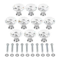 10-Pack Crystal Glass Cabinet Knobs 30mm Silver Drawer Pulls Cabinet Knobs Nixie a