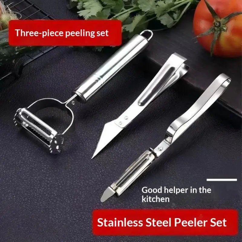 Stainless Steel Vegetable Peeler Set 1 or 3 Pcs | Kitchen Tool