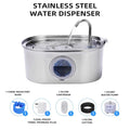 NautyPaws 3.2L Stainless Steel Cat & Dog Water Fountain Pet Water Fountain Nixie New BS plug