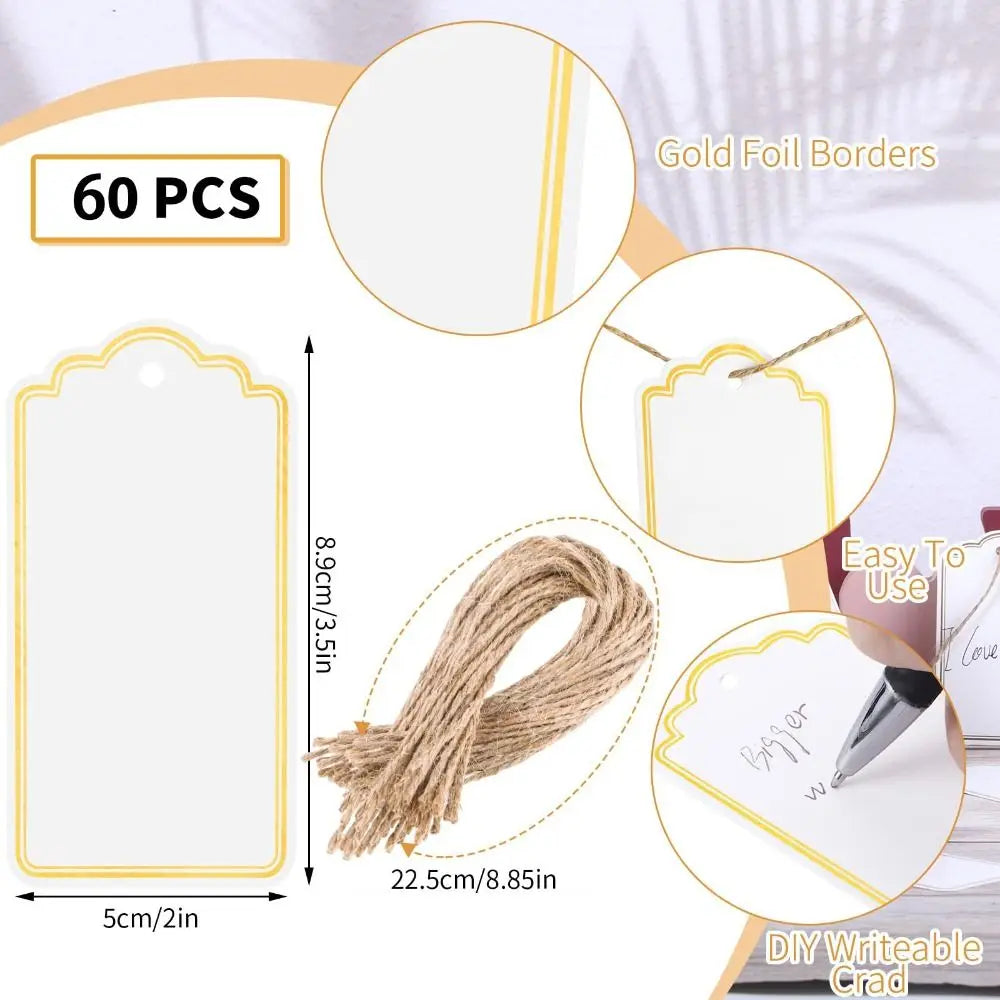 60Pcs Kraft Paper Blank Hang Tags – DIY Price & Gift Tags Kraft Paper Hang Tags Nixie