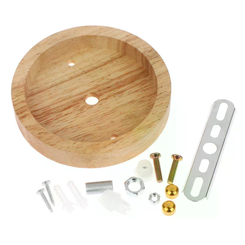 Wooden Ceiling Plate Lamp Base | 10/12cm Pendant DIY Chandelier Lamp Base Fitting Nixie