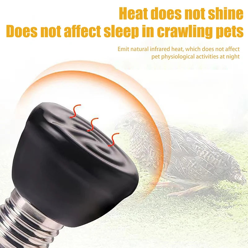 Far Infrared Ceramic E27 Heating Lamp for Reptiles 20-80W Reptile Heating Lamp Nixie