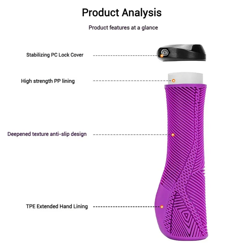 Enlee MTB Lockable Handlebar Grips – Non-Slip Shock Absorbing MTB Handlebar Grips Nixie