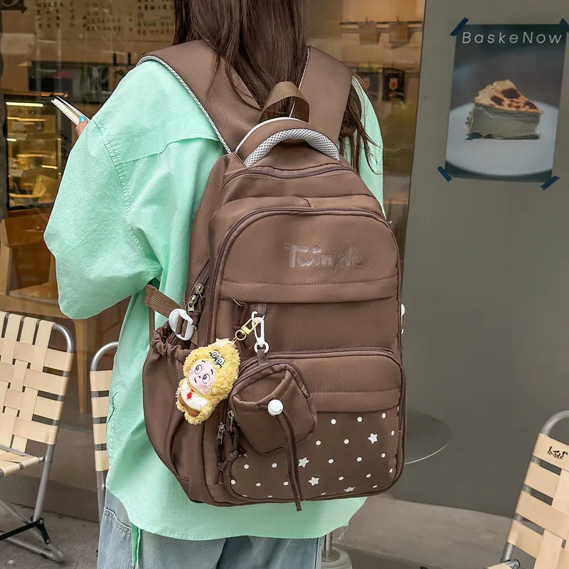 Korean Style Large Capacity Waterproof School Backpack School Backpack Nixie