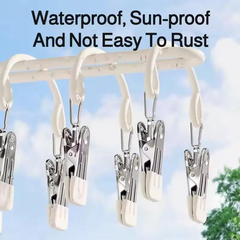20-Clip Stainless Steel Windproof Clothes Drying Rack Hanger Clothes Drying Rack Nixie
