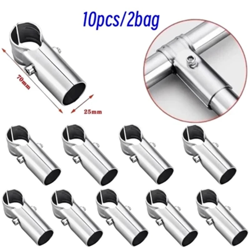 25mm Fixed Clamp Pipe Connectors | Pack of 5 or 10 | Metal Pipe Clamp Connector Nixie Two Way 10pcs
