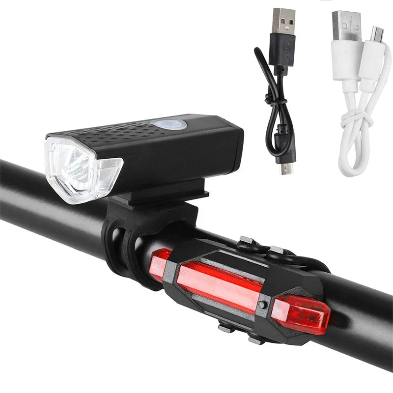 BUCKLOS LED Bike Lights Set USB Rechargeable Front & Rear Bicycle Light Set Nixie