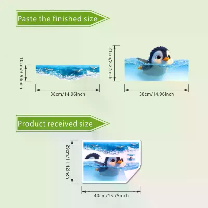 Cute Penguin Waterproof Bathroom Toilet Stickers – Self-Adhesive Bathroom Wall Decal Nixie