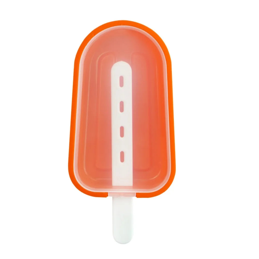 Silicone Popsicle Mould – Reusable Ice Lolly Maker with Lid & Sticks Popsicle Mould Nixie Orange