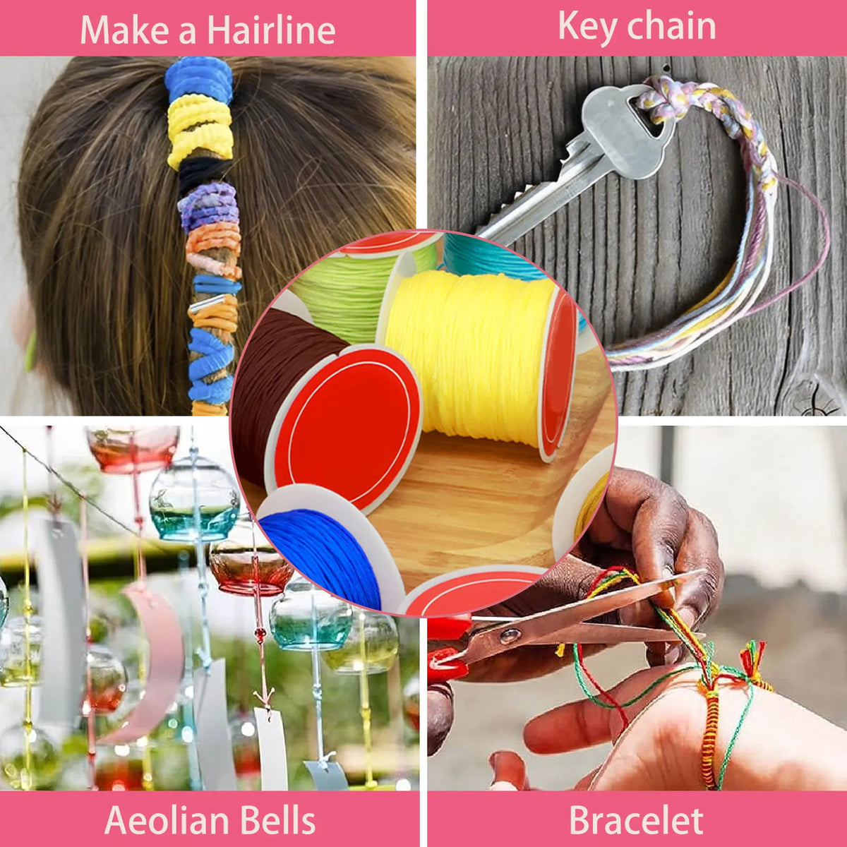 20 Rolls Waxed Bracelet Cord – 20 Colors, 0.8mm Polyester Waxed Craft Cord Nixie
