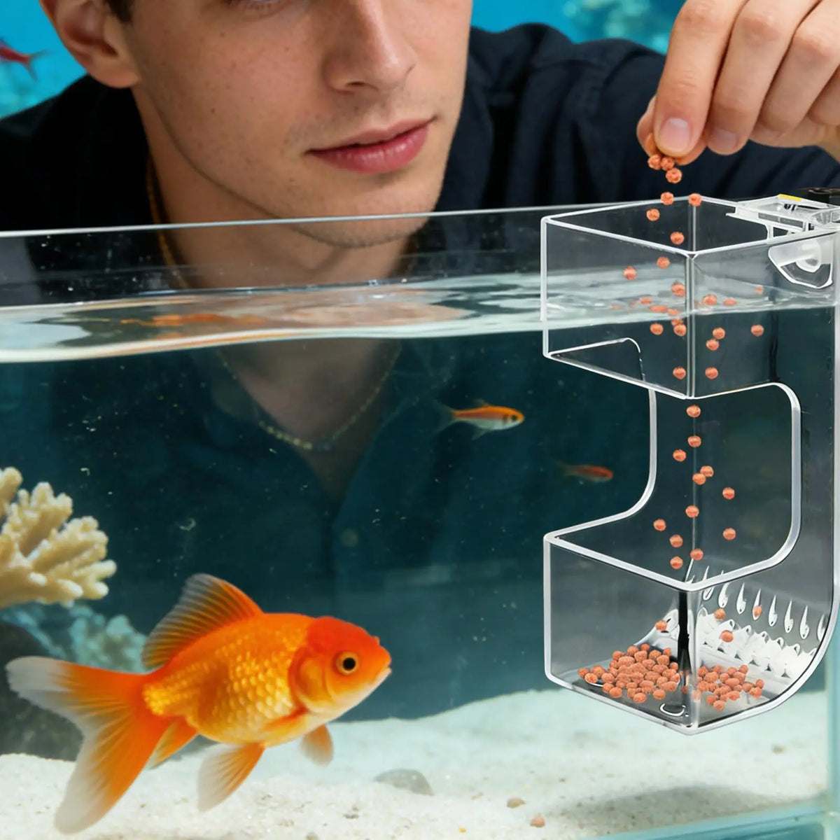 Transparent Aquarium Fish Feeder Box – Anti-Drift Sinking