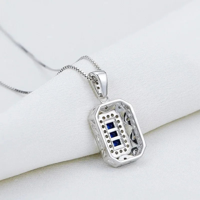 Women's White CZ Pendant Necklace – Silver & Gold-Tone Chain Pendant Necklace Nixie