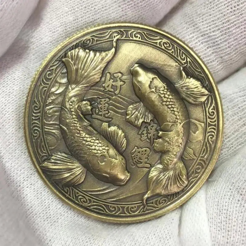 2026 Chinese Koi Fu Lucky Coin – Vintage Collectible Gift Collectible Coin Nixie