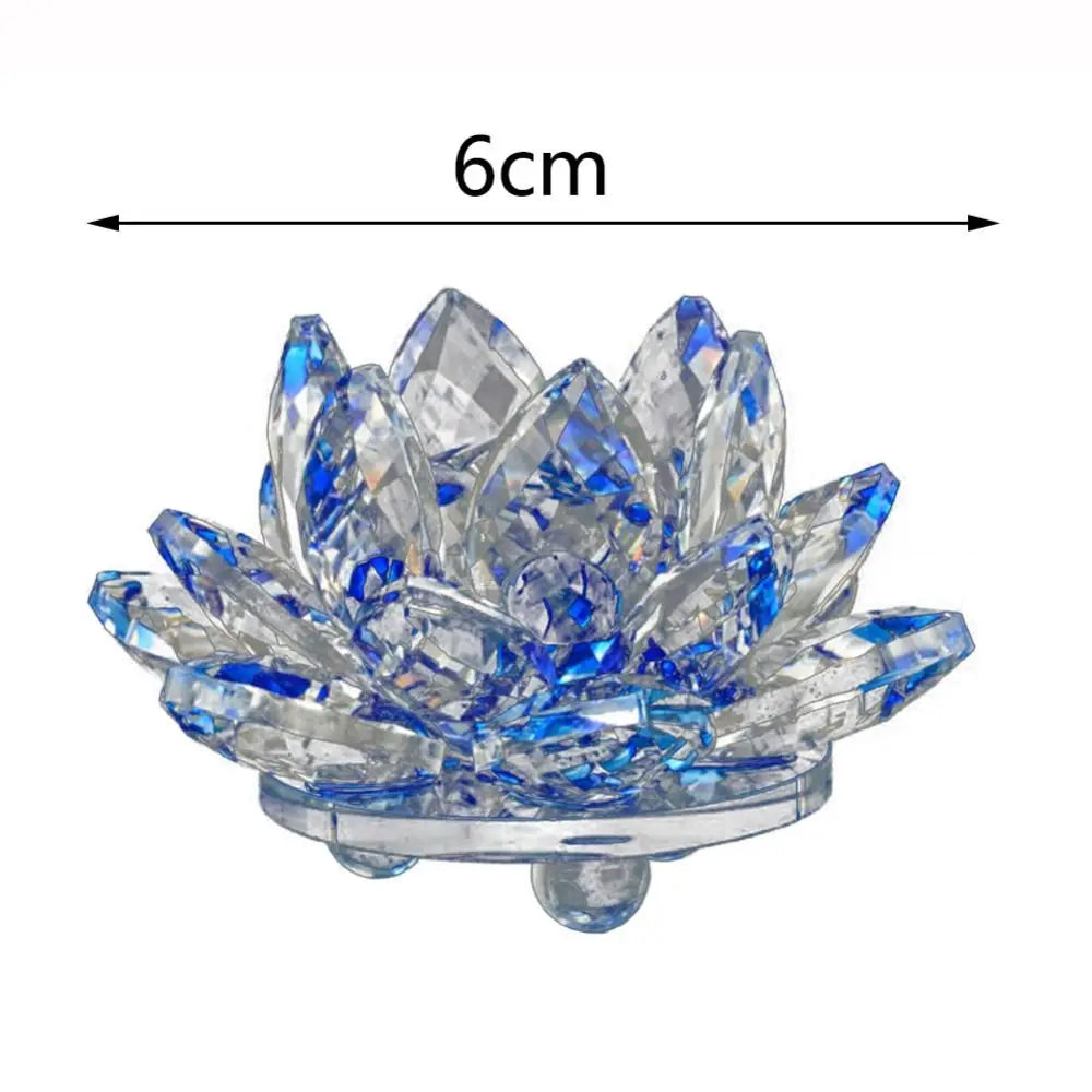 Crystal Lotus Flower Figurine – Glass Miniature Home Decor Gift Crystal Glass Figurine Nixie