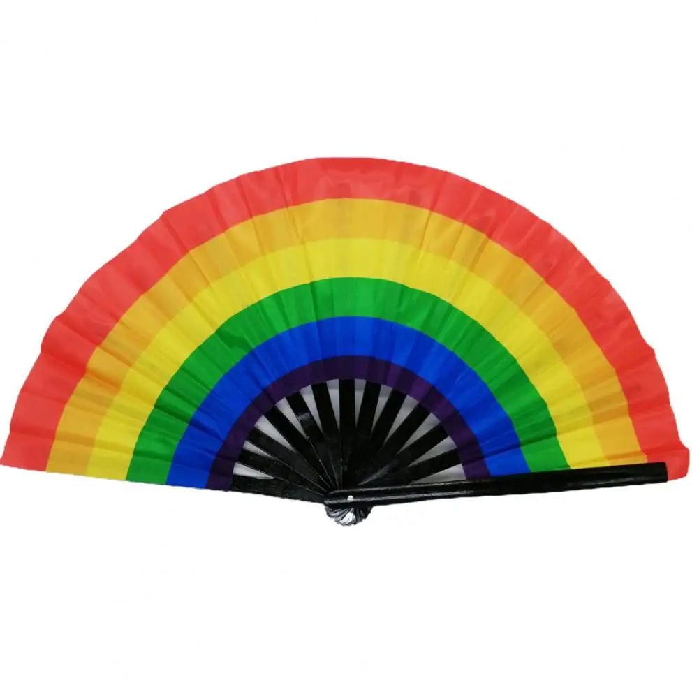 Glow in the Dark Folding Fan – Rainbow Festival Party Fan