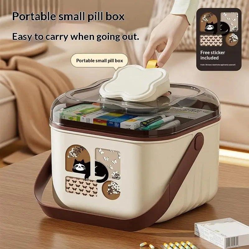 Clear 2-Tier Pill Organizer Box | Family & Travel Storage Pill Organizer Box Nixie