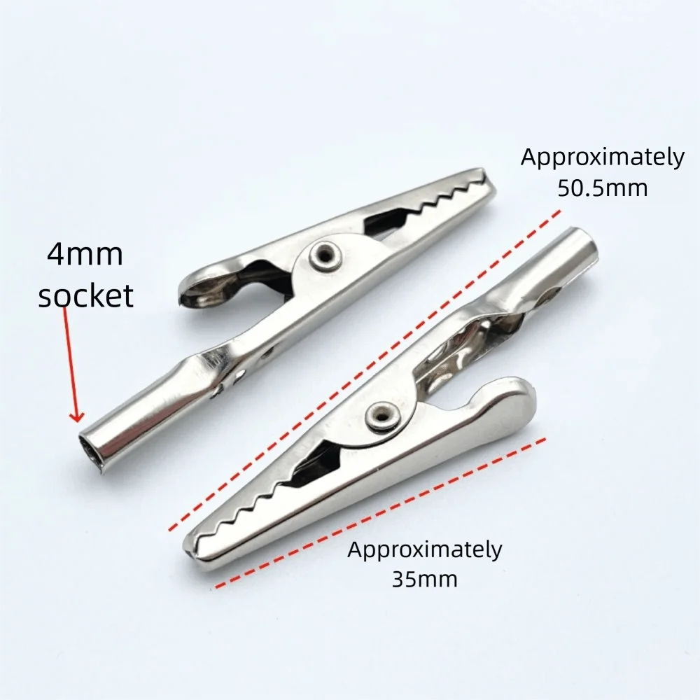 10Pcs 10A Nickel Plated Alligator Clips 51mm Metal Test Clips