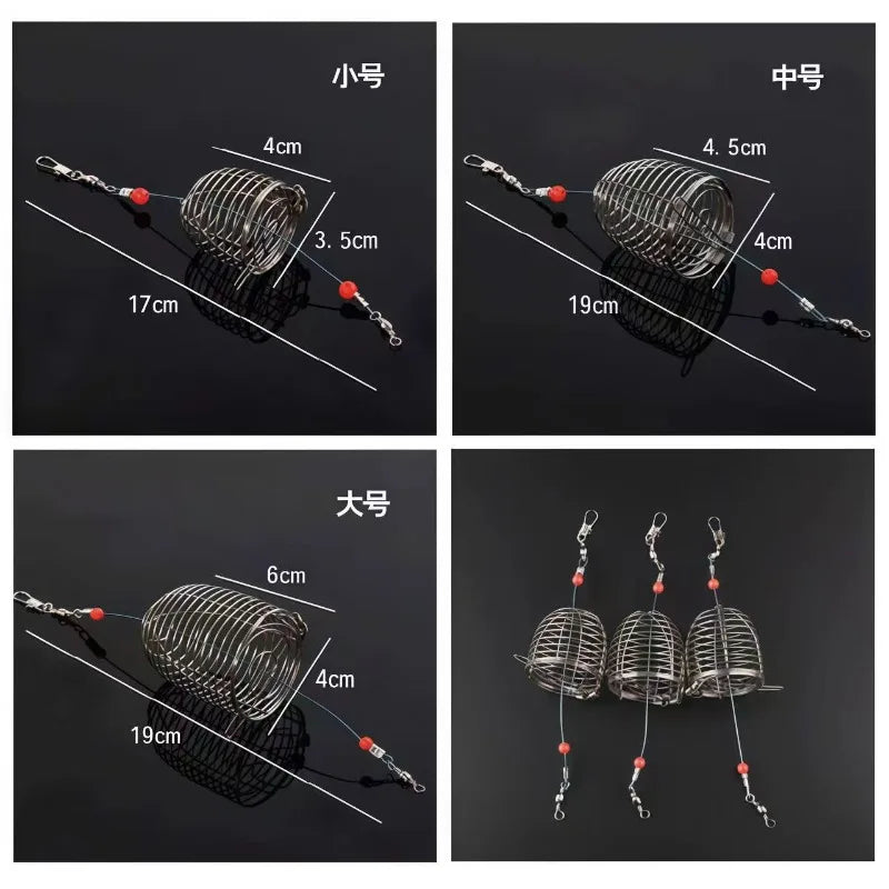Stainless Steel Bait Cage Baiting Device – S, M & L Sizes Fishing Bait Cage Nixie