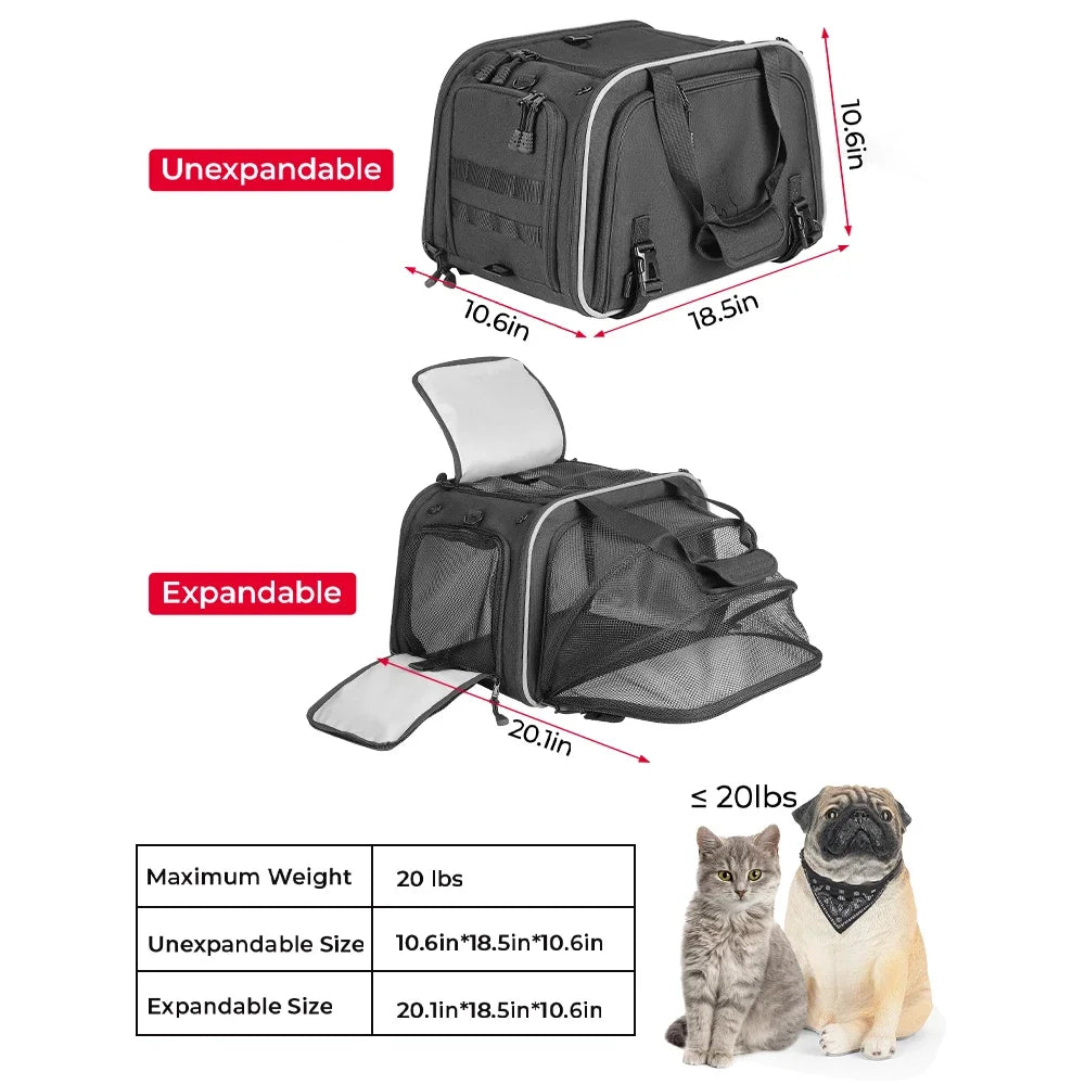 KEMITOUR Motorcycle Pet Carrier Bag 20lbs – Dog & Cat Travel Motorcycle Pet Carrier Nixie