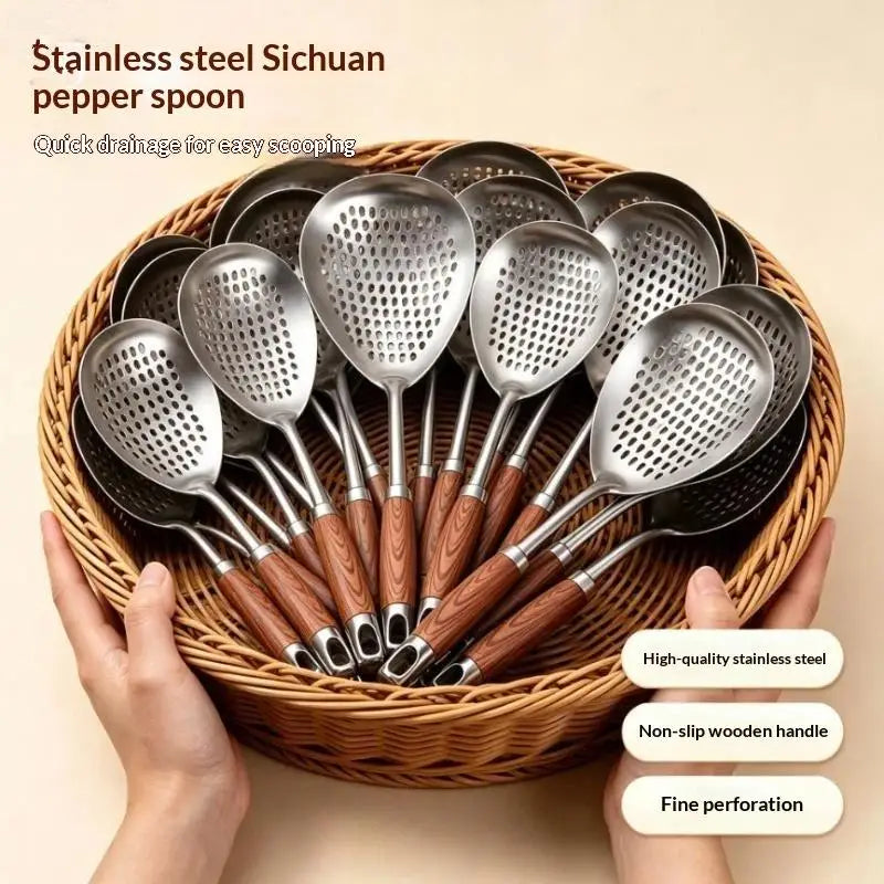 Stainless Steel Spider Skimmer Strainer – Non-Slip Handle Kitchen Skimmer Strainer Nixie