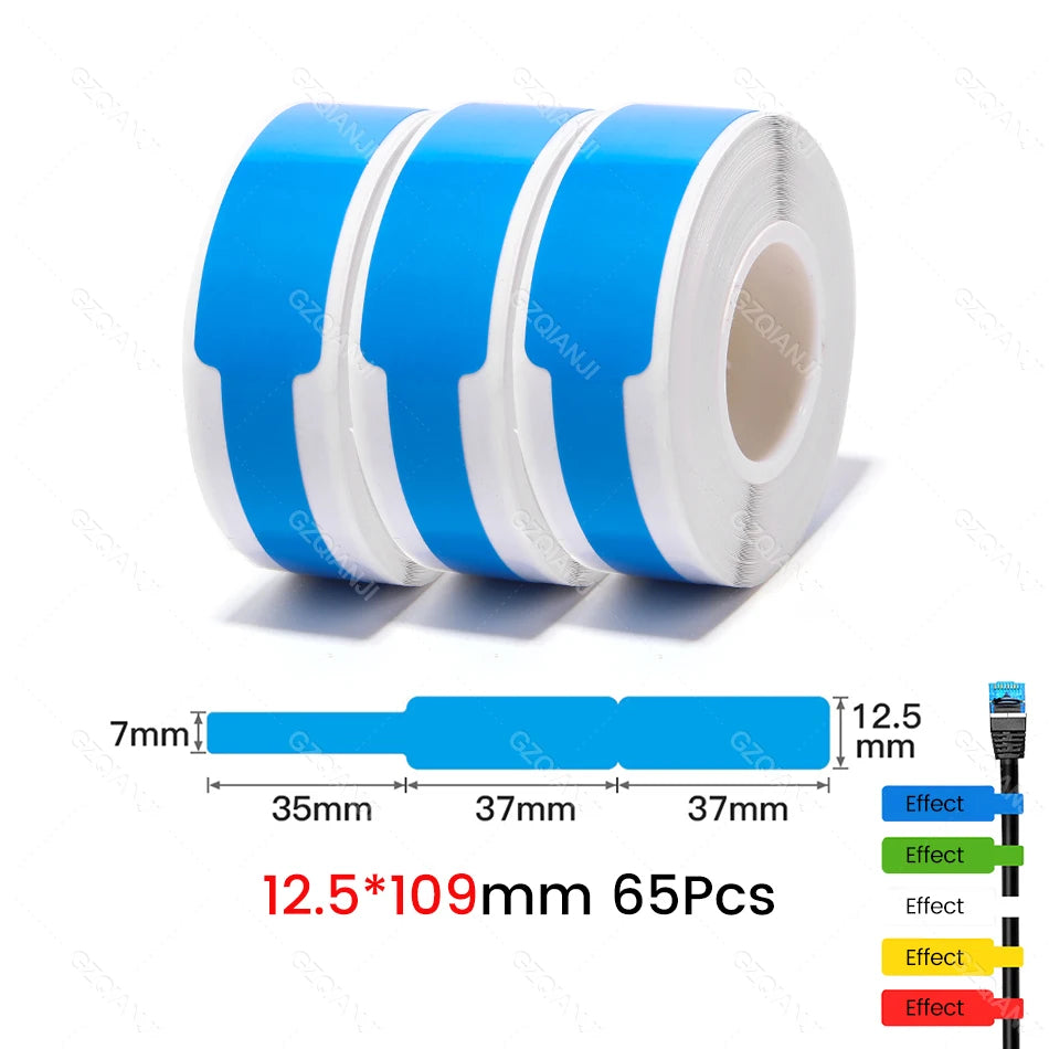 Niimbot Thermal Cable Label Stickers – Waterproof Self-Adhesive Tags Thermal Label Stickers Nixie 3Roll Blue
