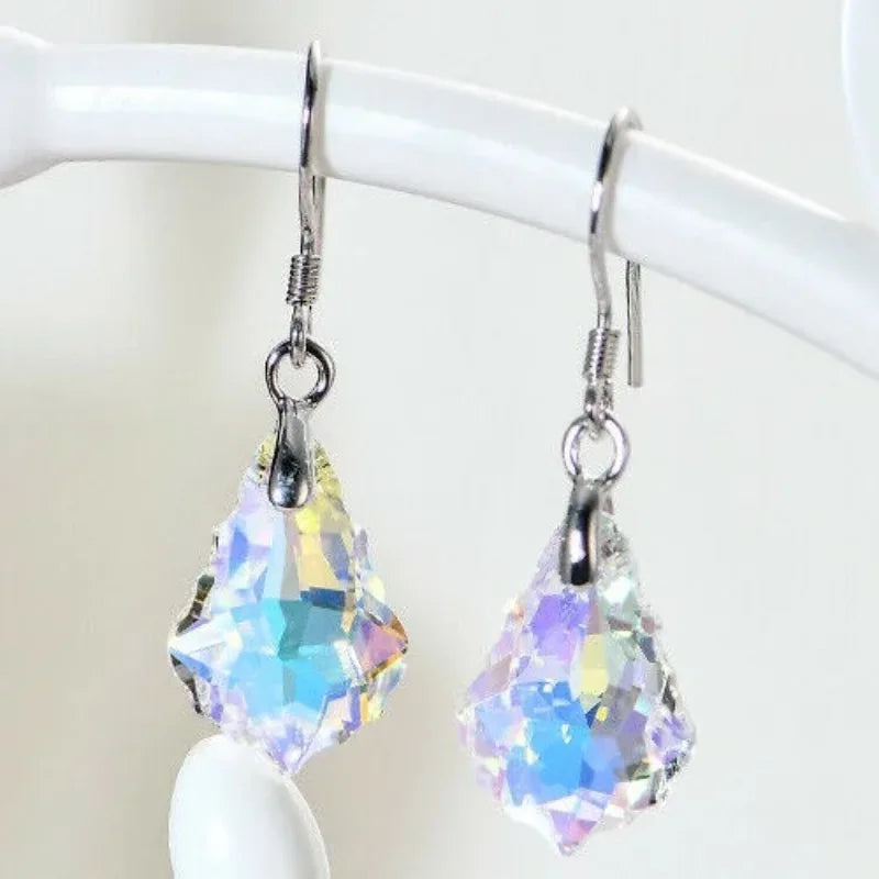 Water Drop Crystal Necklace & Earrings Set – AB White Style Crystal Jewelry Set Nixie