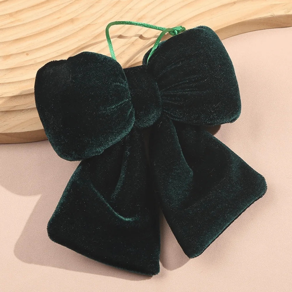 Velvet Bowknot Christmas Ornament – DIY Hanging Xmas Bow Pendant