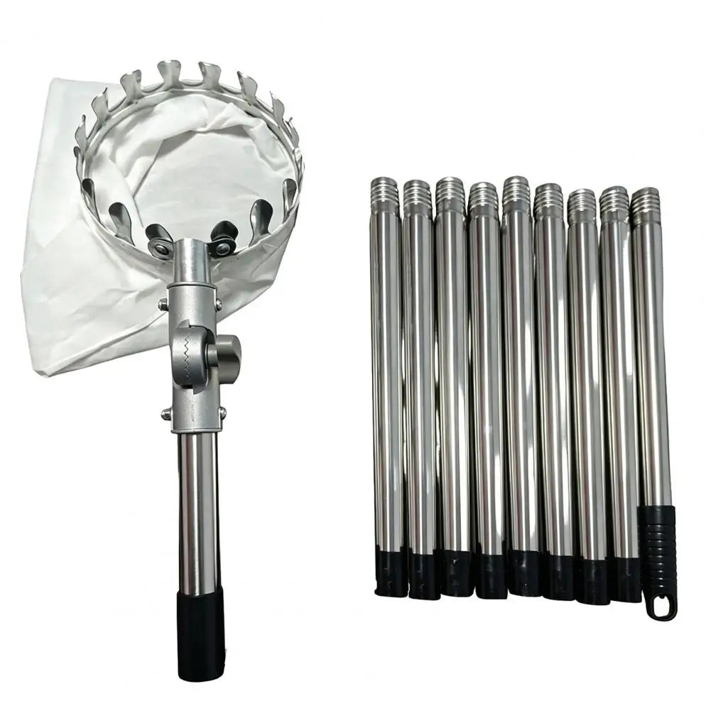 Long Handle Adjustable Fruit Picker with Metal Claw & Cloth Bag