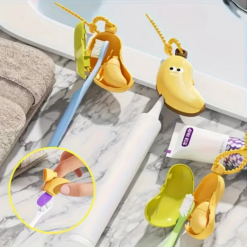 2-in-1 Banana Toothbrush Holder Dustproof Travel Case Toothbrush Travel Case Nixie
