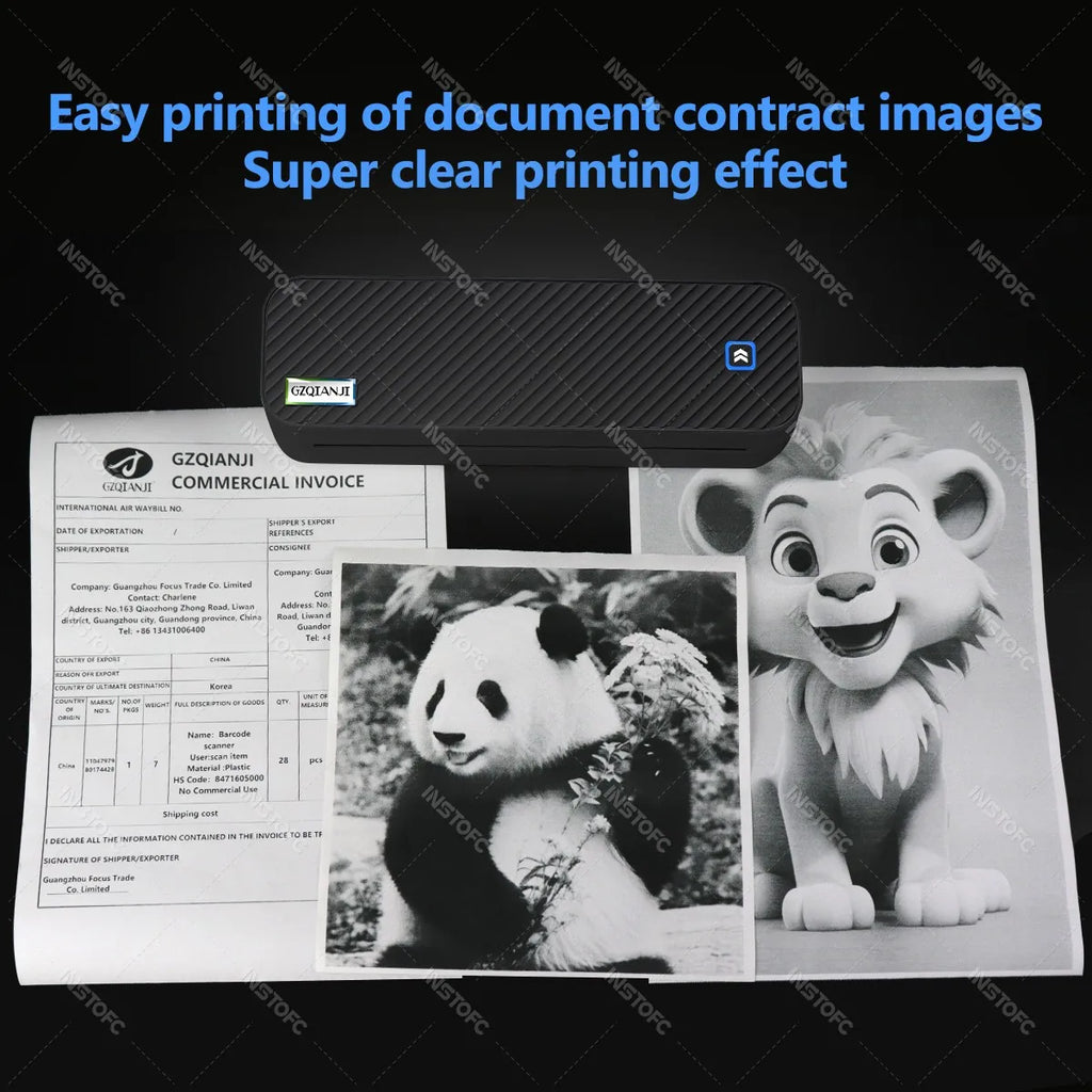 INSTOFC A40 Portable A4 Thermal Printer – Bluetooth Inkless