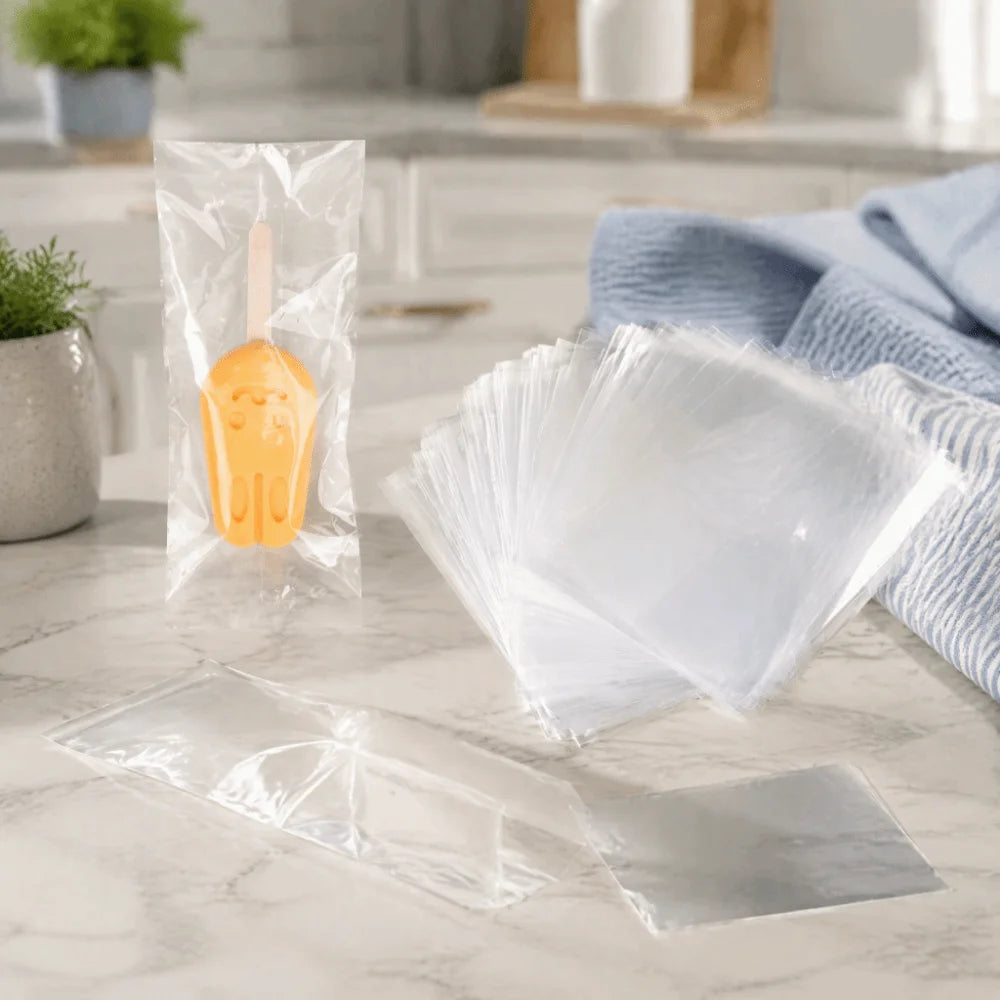 100 Pcs Clear Cellophane Candy Bags with Metallic Twist Ties Cellophane Gift Bags Nixie
