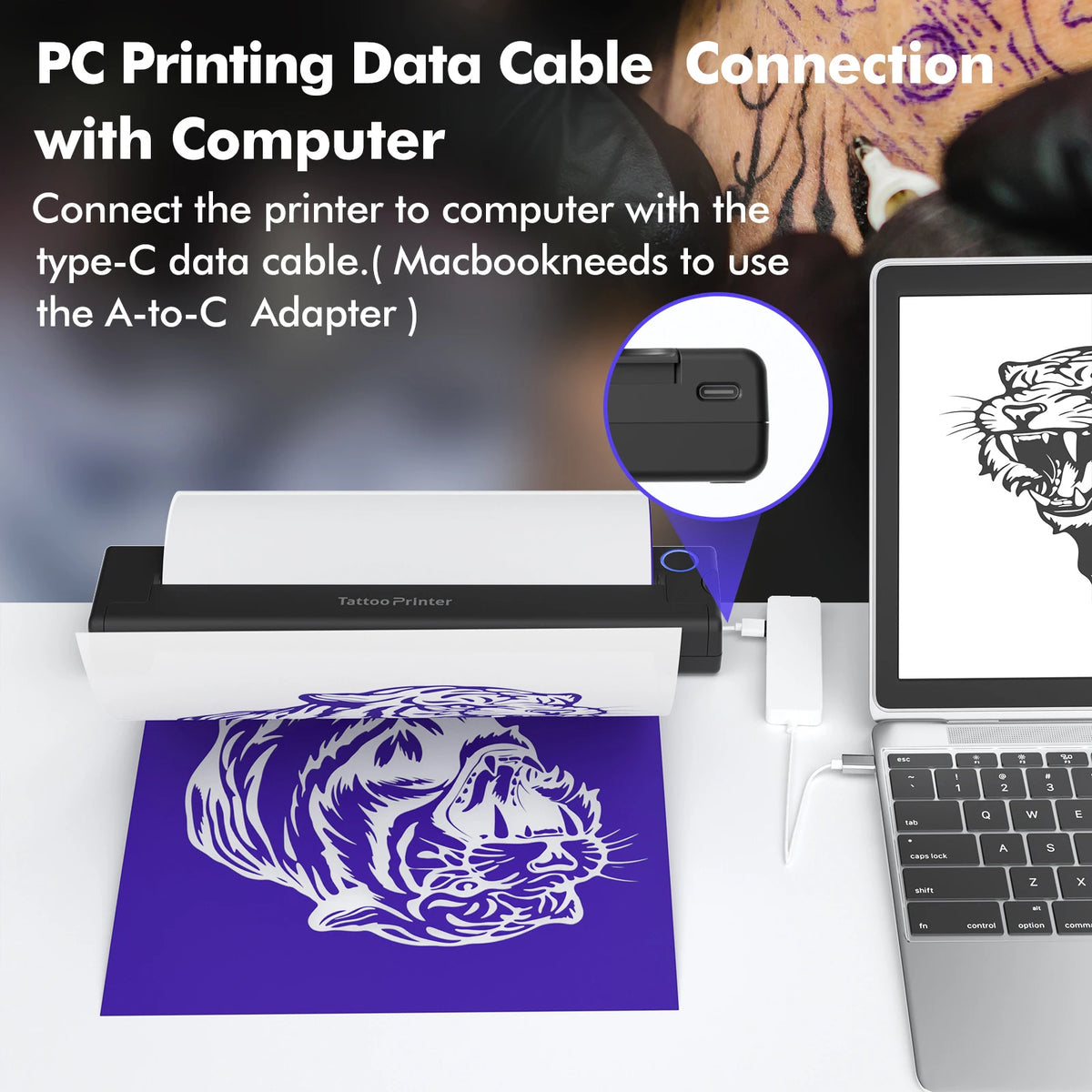 Luck Jingle Wireless Thermal Tattoo Stencil Printer – Bluetooth A4 Tattoo Stencil Printer Nixie