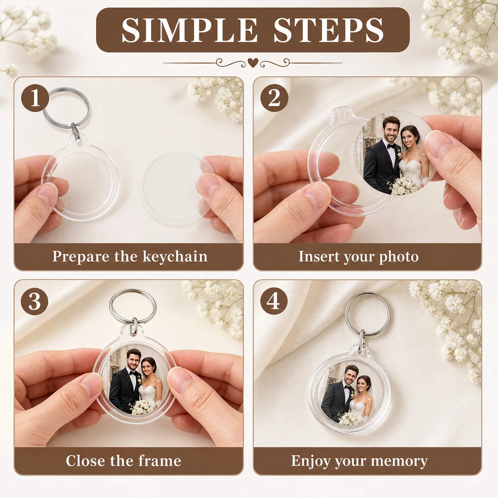 60/100 Pcs DIY Acrylic Photo Keychain Set – Double Sided