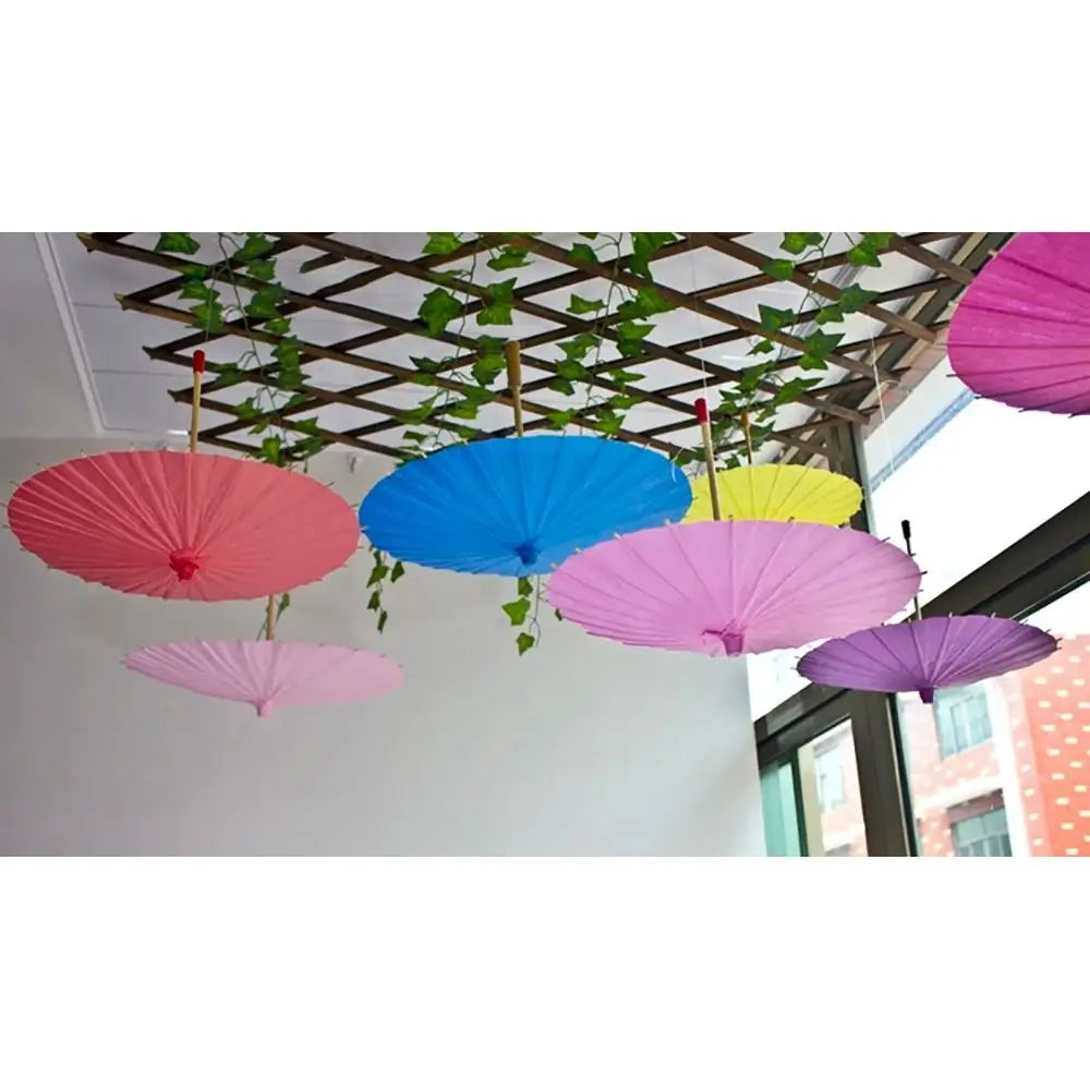 Blank DIY Paper Umbrella Long Handle Prop – 20 to 60cm DIY Craft Prop Nixie