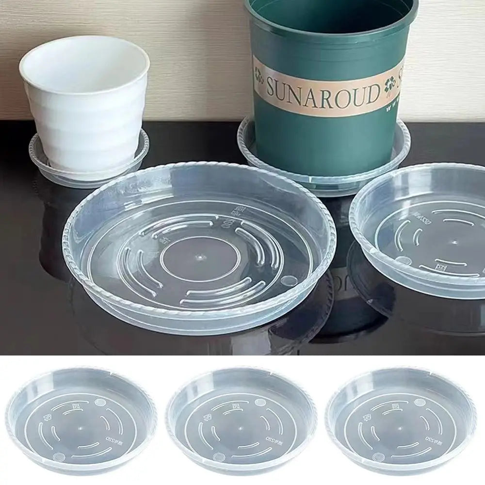 10 Pack Clear Round Plastic Flower Pot Drip Trays – 6 Sizes Plant Drip Trays Nixie