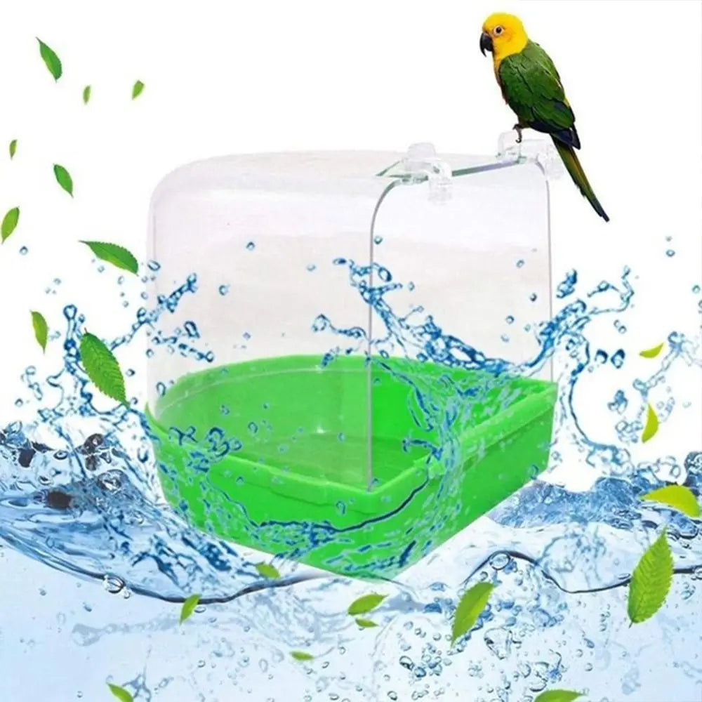 Clear Hanging Bird Bath for Cage – Parrot Bathtub Bird Bath Nixie