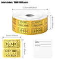 1000 Pairs Gold Foil Raffle Tickets Double Roll – Easy Tear Raffle Ticket Roll Nixie gold 2000 sheets M