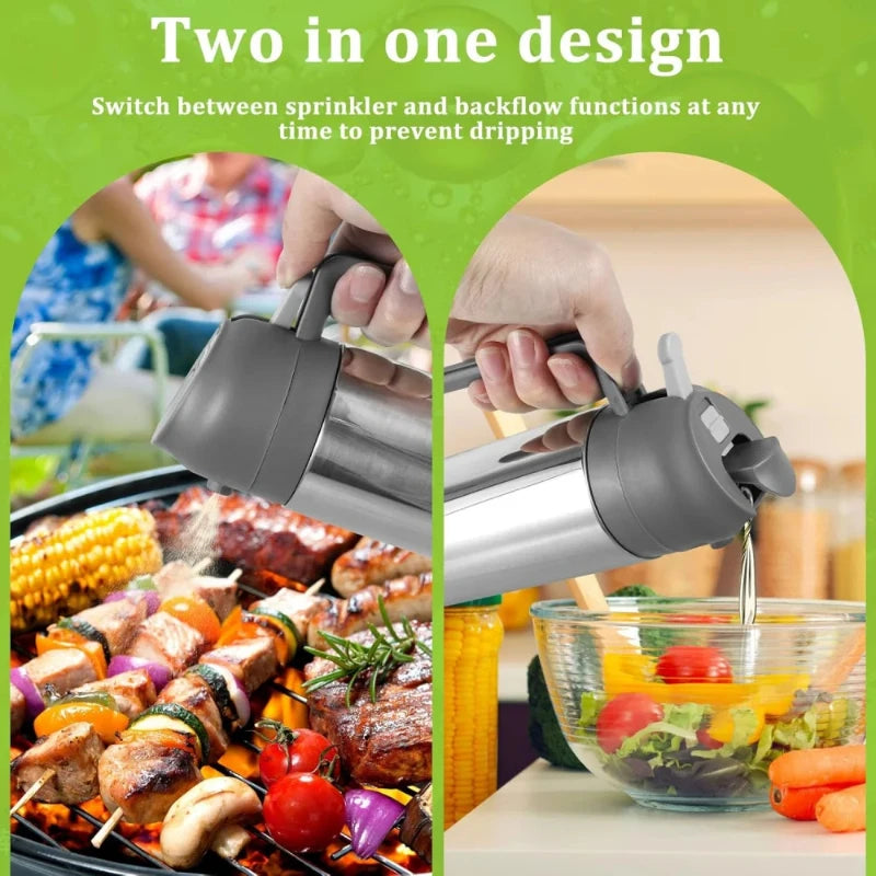 2-in-1 Stainless Steel Oil Spray Bottle & Dispenser | Nixie