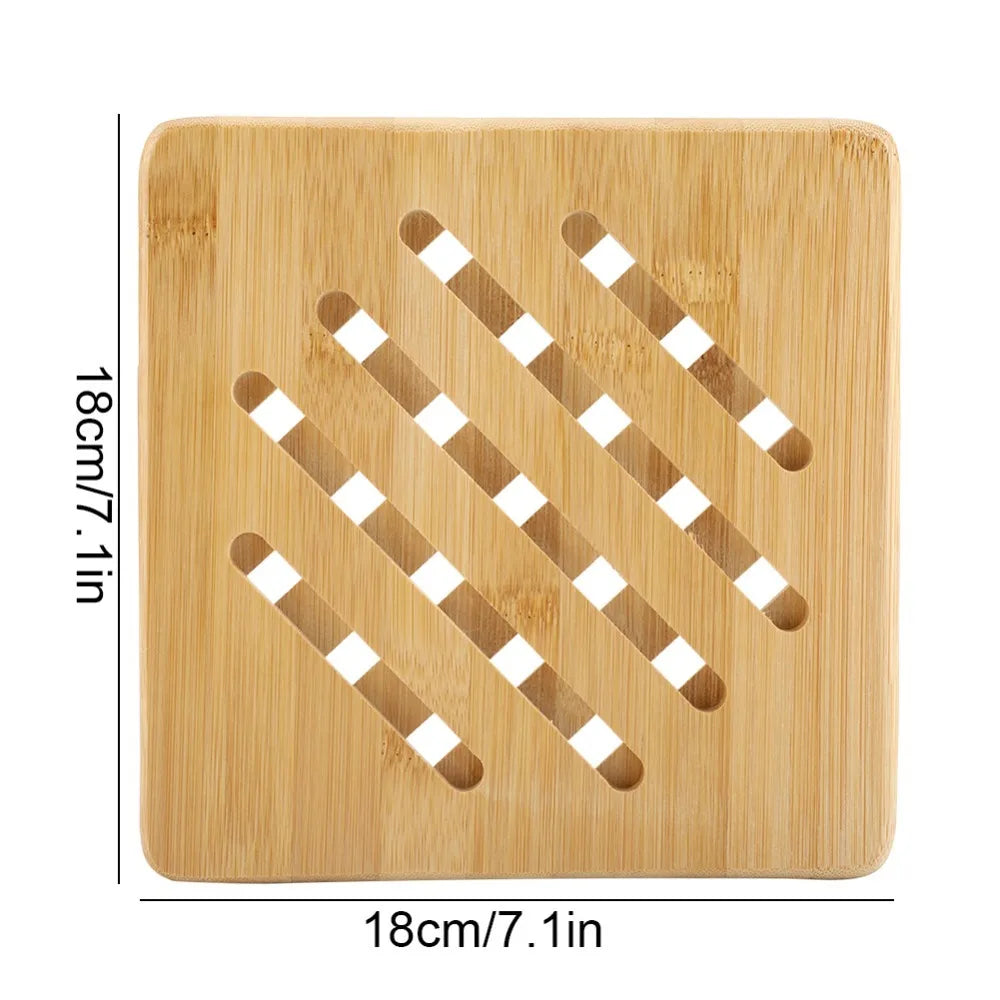 Bamboo Placemat Heat Resistant Hollow Insulation Dish Mat Bamboo Trivet Mat Nixie