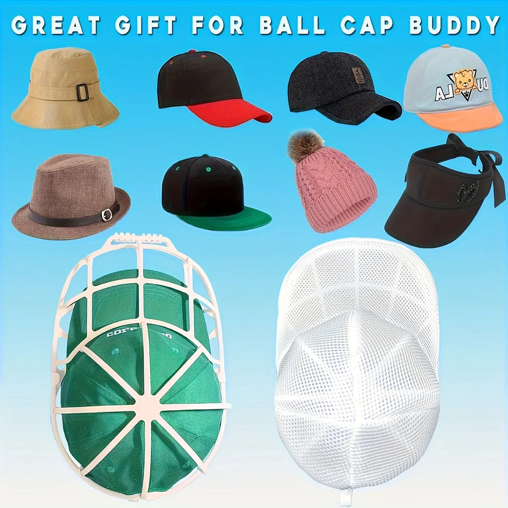 Baseball Cap Washer Cage & Mesh Bag | Anti-Deformation Hat Cleaner
