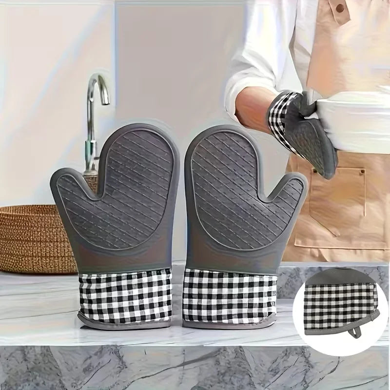 Silicone Kitchen Gloves Non-Slip Heat Resistant 1pc/2pcs Silicone Oven Gloves Nixie