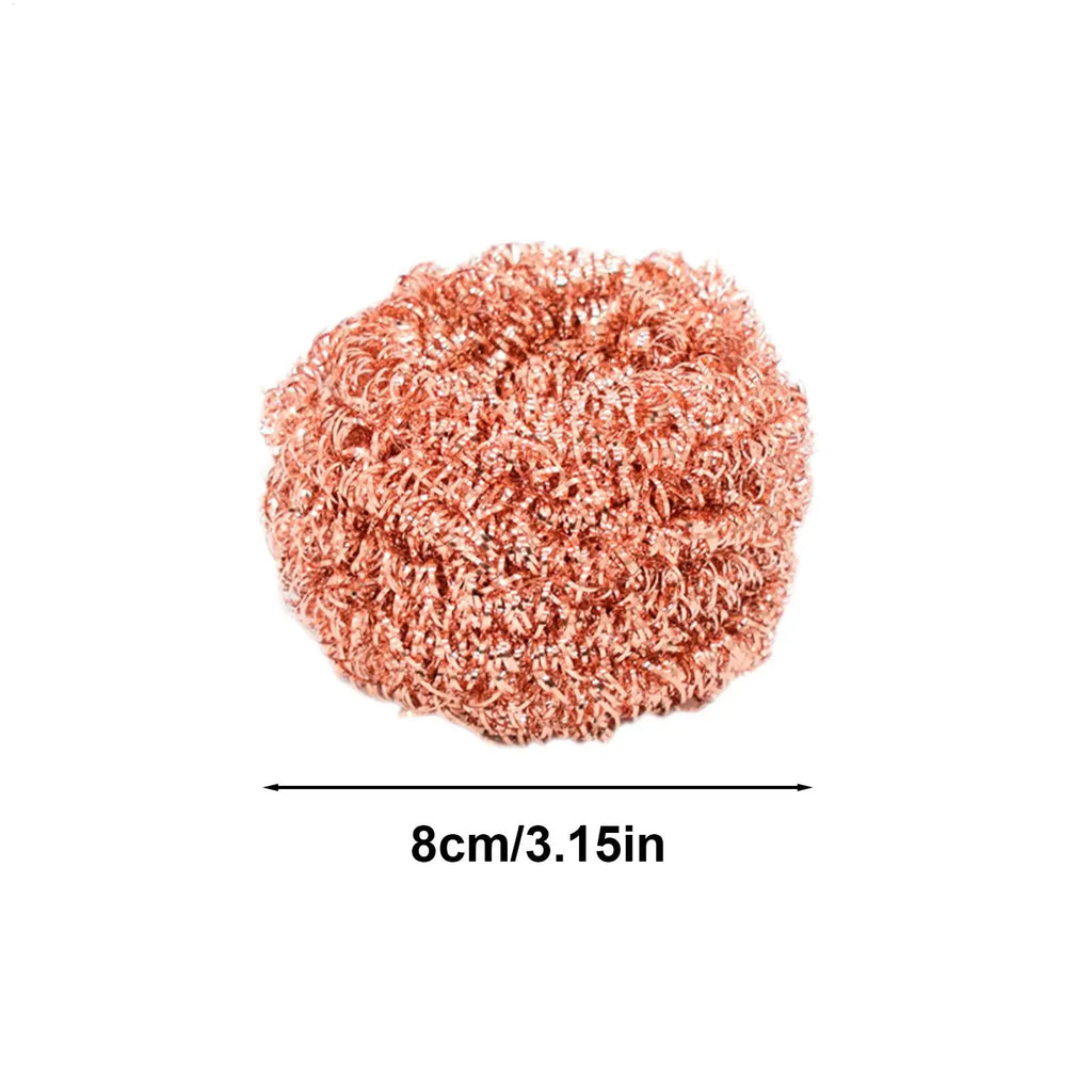 2PCS Copper Wire Scrubber Balls – Rust-Resistant Kitchen Cleaner
