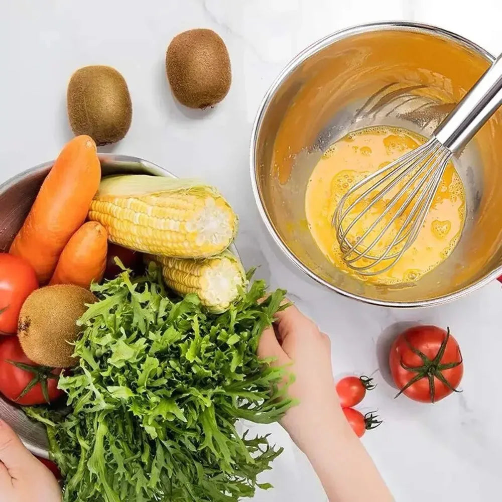 Stainless Steel Mixing Bowls with Airtight Lids & Silicone Base Mixing Bowl Set Nixie