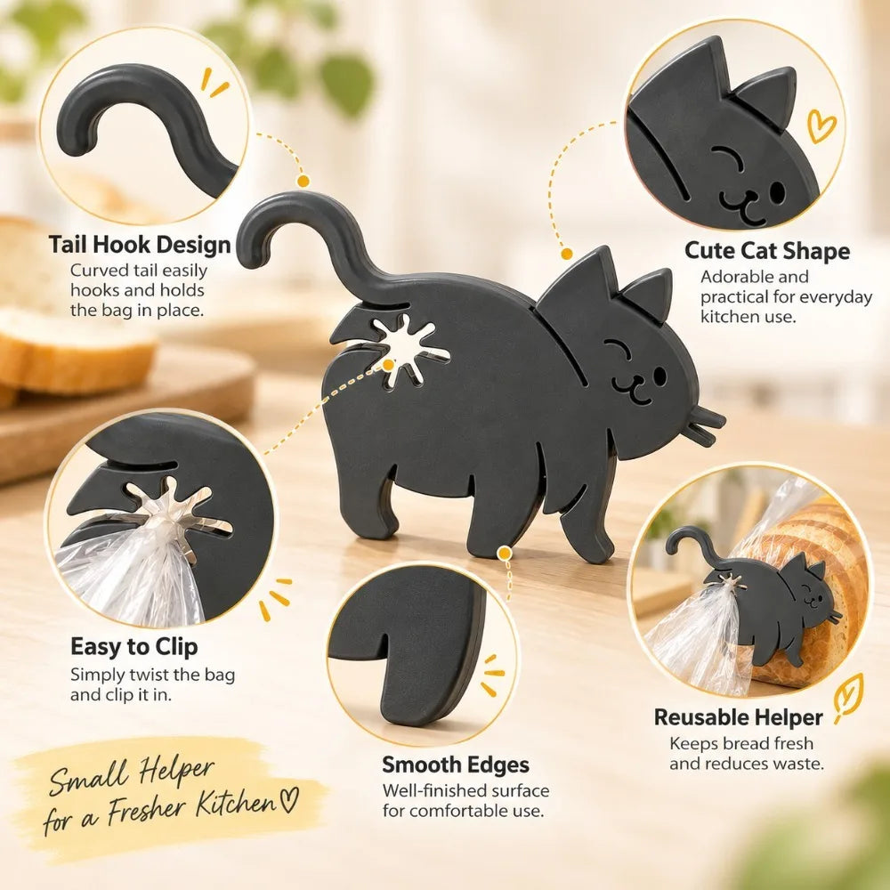 3D Cat Butt Bag Clips 2PCS – Novelty Kitchen Sealing Clamps Novelty Bag Clips Nixie