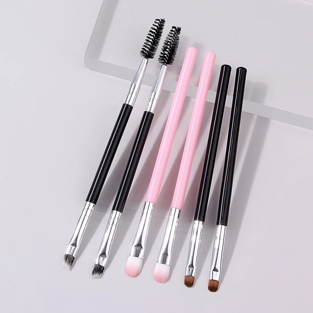6-Piece Soft Synthetic Makeup Brush Kit – Foundation & Blush Makeup Brush Set Nixie black